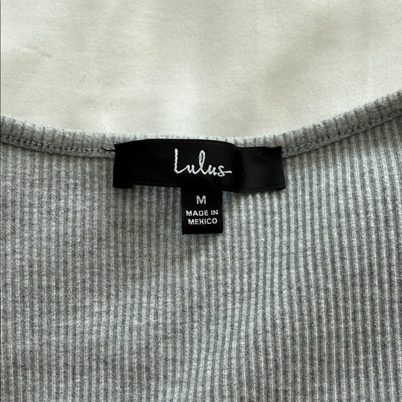 Lulus Ribbed Gray Bodysuit - Picture 2 of 3